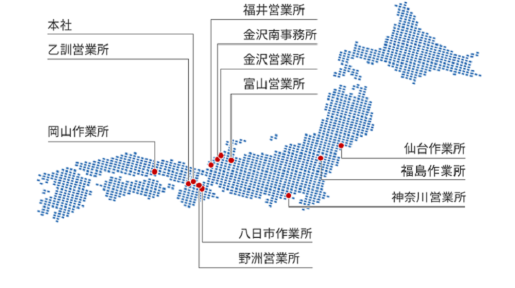 本社・営業所所在地マップ